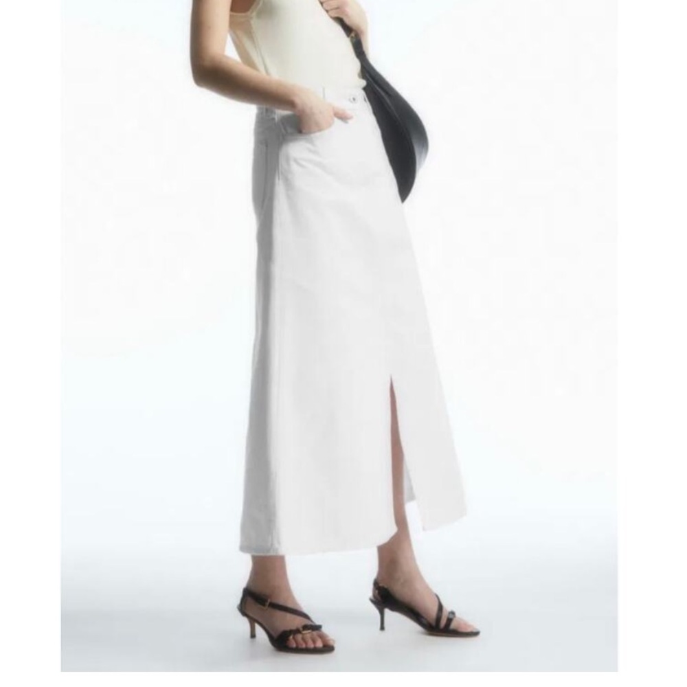 COS White Midi Skirt
